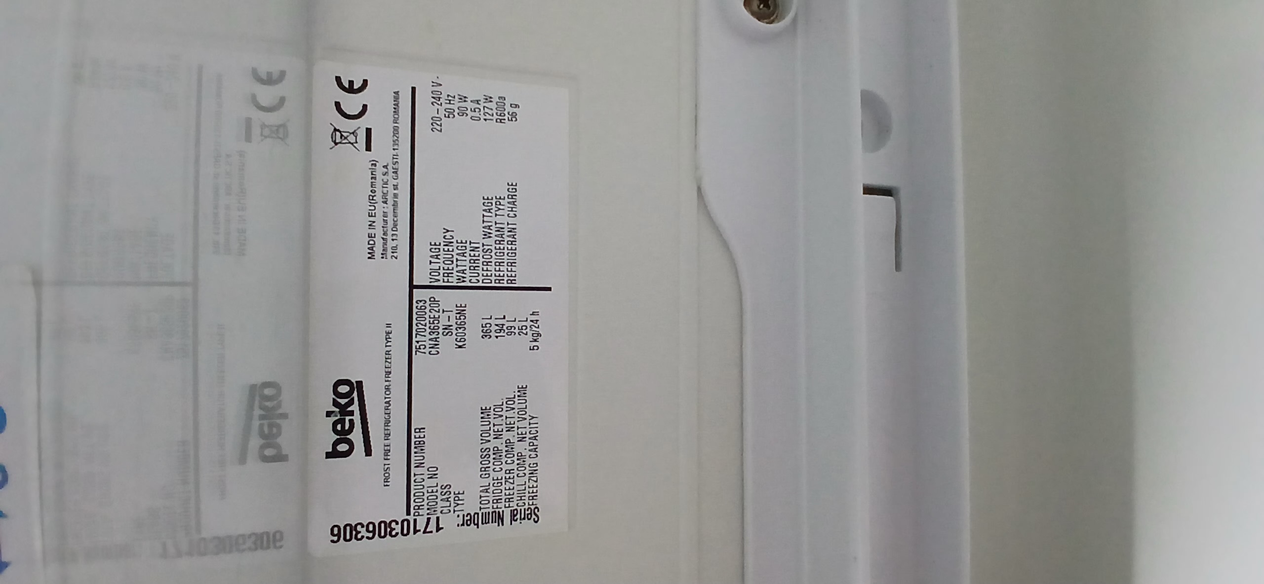 Холодильник beko CAN365E20P