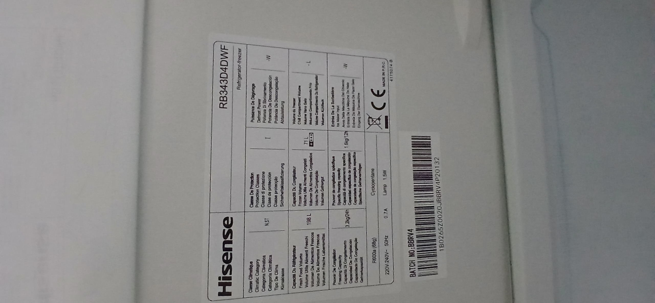 Холодильник HISENSE RB343D4DWF