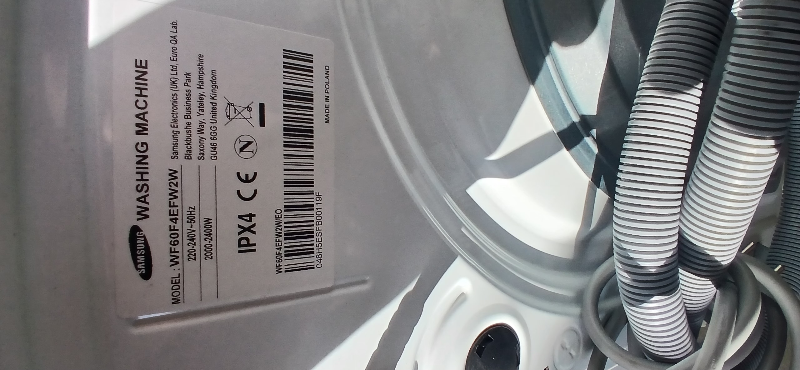 Пральна машина Samsung WF60F4E5W2W