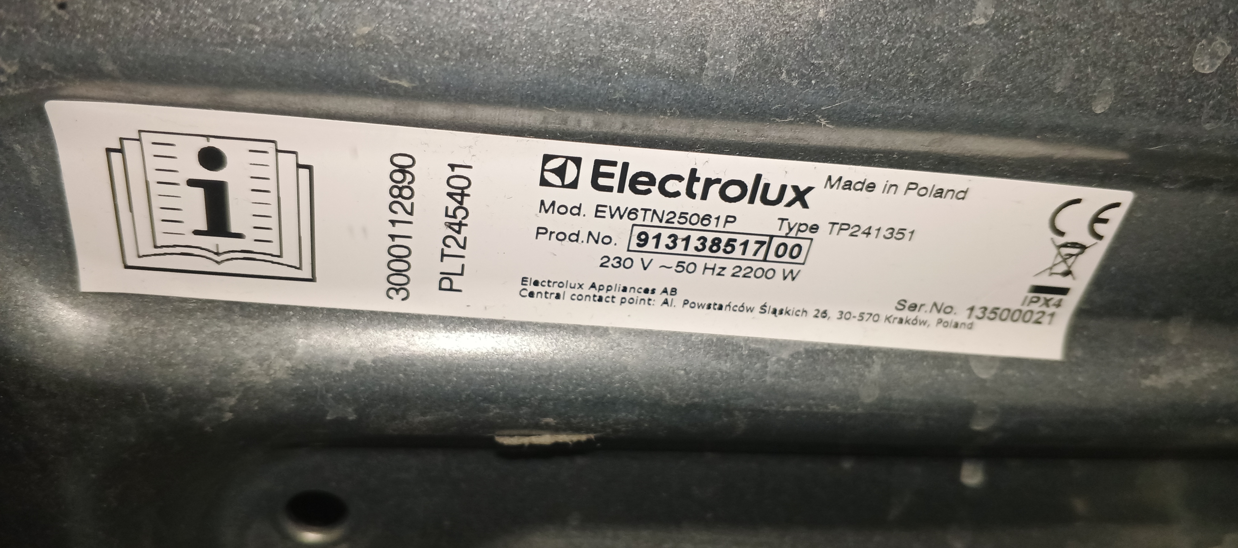 Вертикальна пральна машина  Electrolux EW6TN25061FP