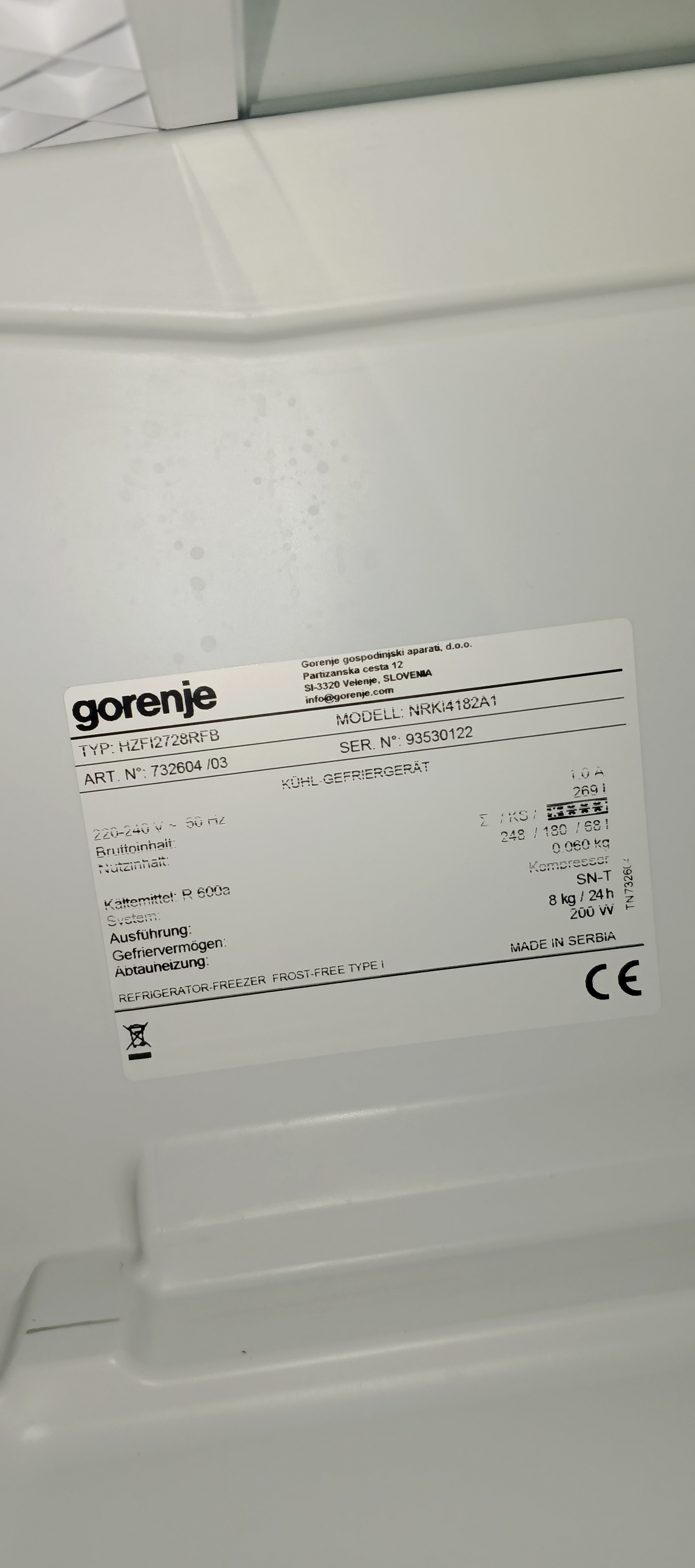 Холодильник під вмонтування Gorenje NRKI4182A1