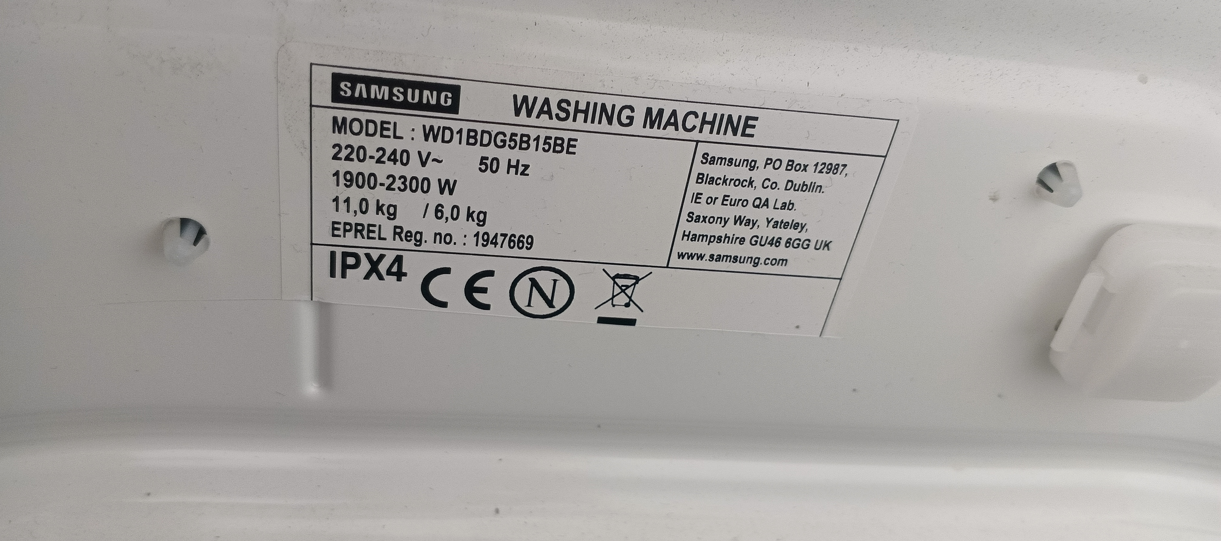 Прально сушильна машина Samsung WD1BDG5B15BE