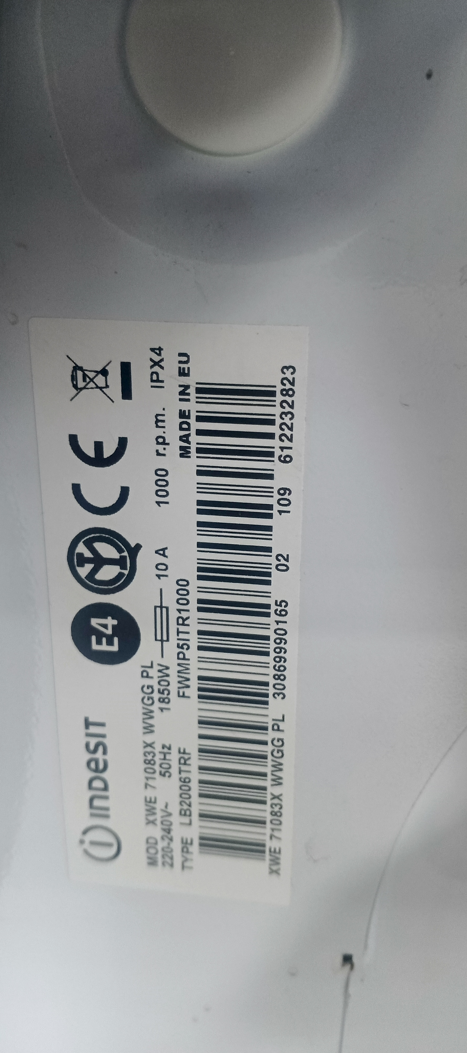 Пральна машина Indesit XWE 71083X WWGG PL