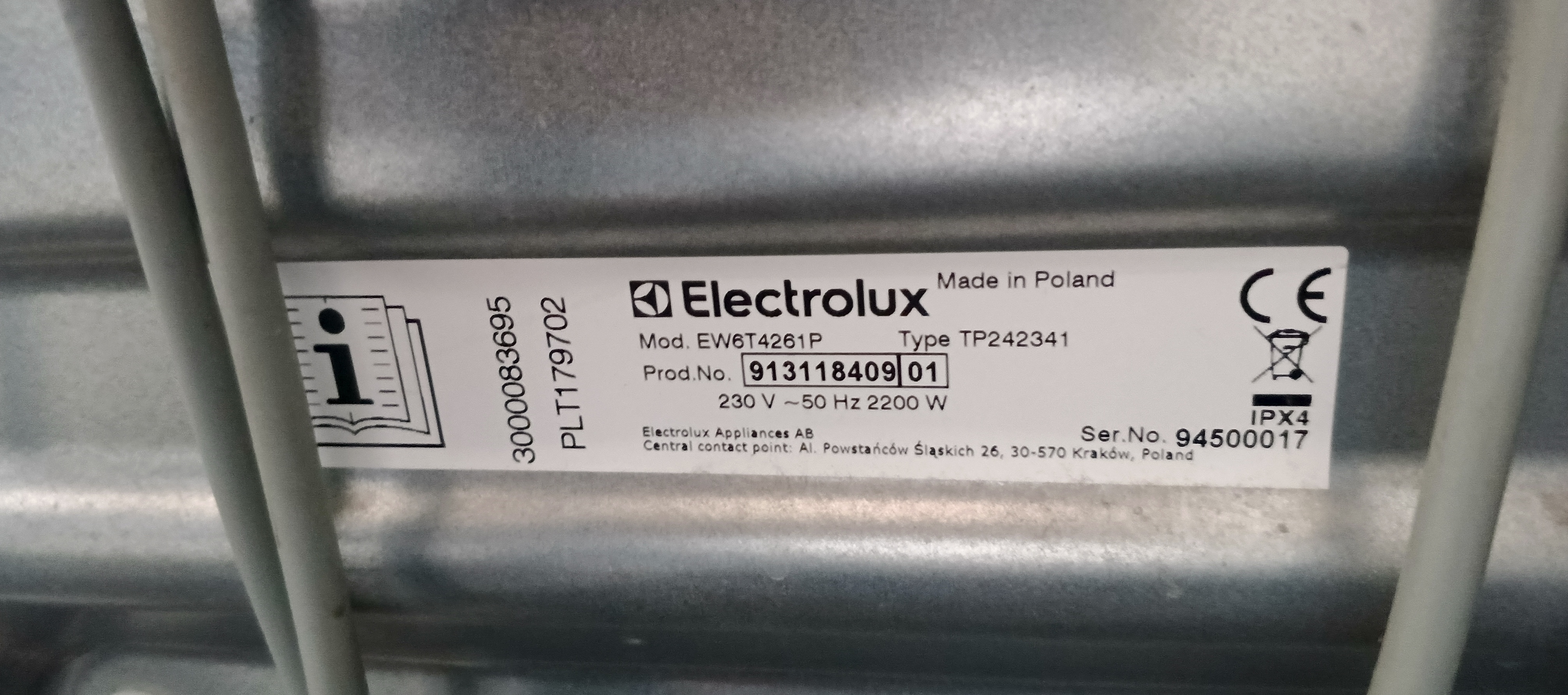 Вертикальна пральна машина Electrolux EW6T4261P