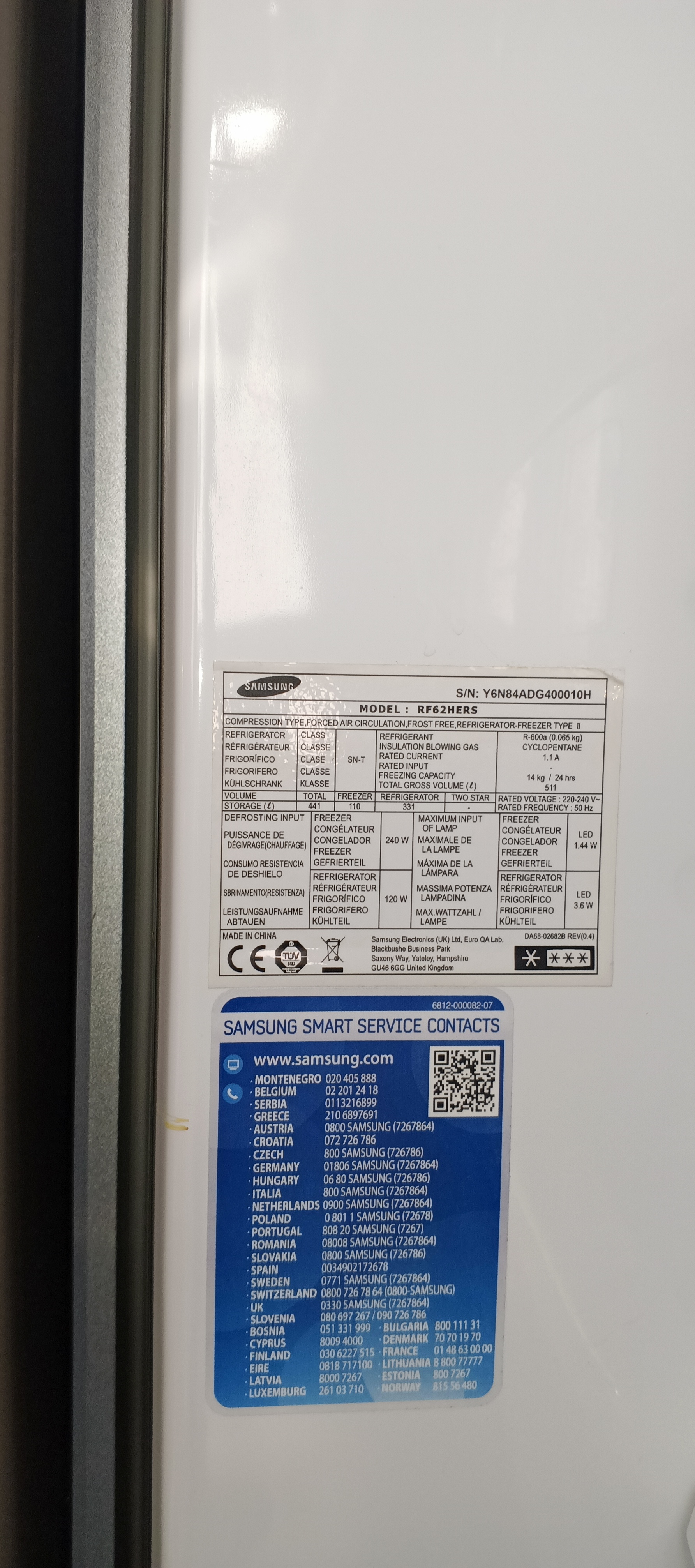 Холодильник Samsung RF62HERS Side by Side