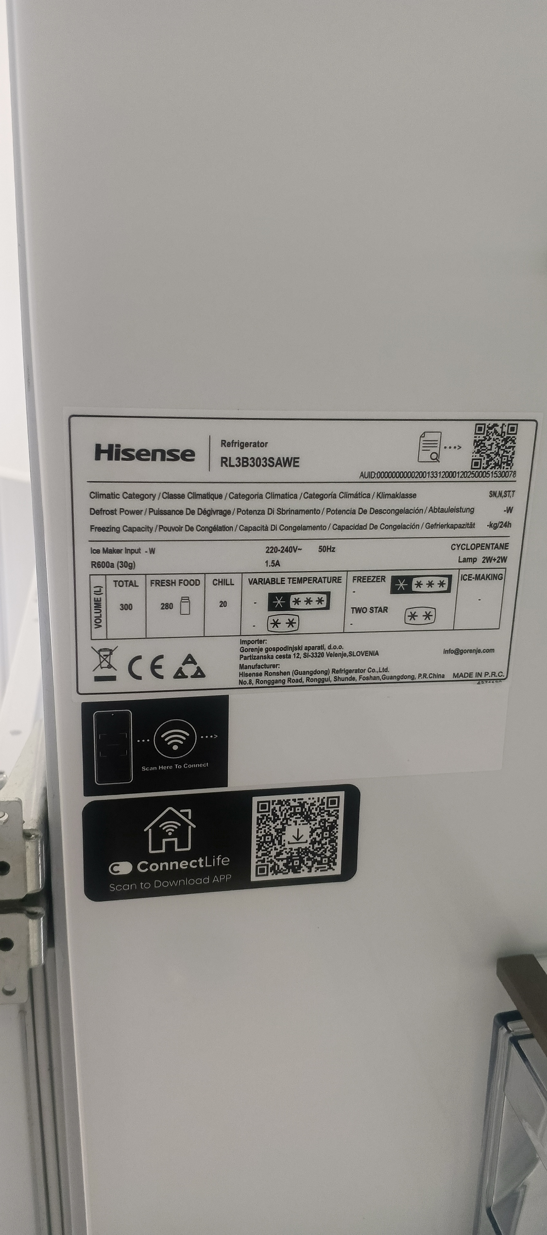 Холодильник hisense RL3B303SAWE