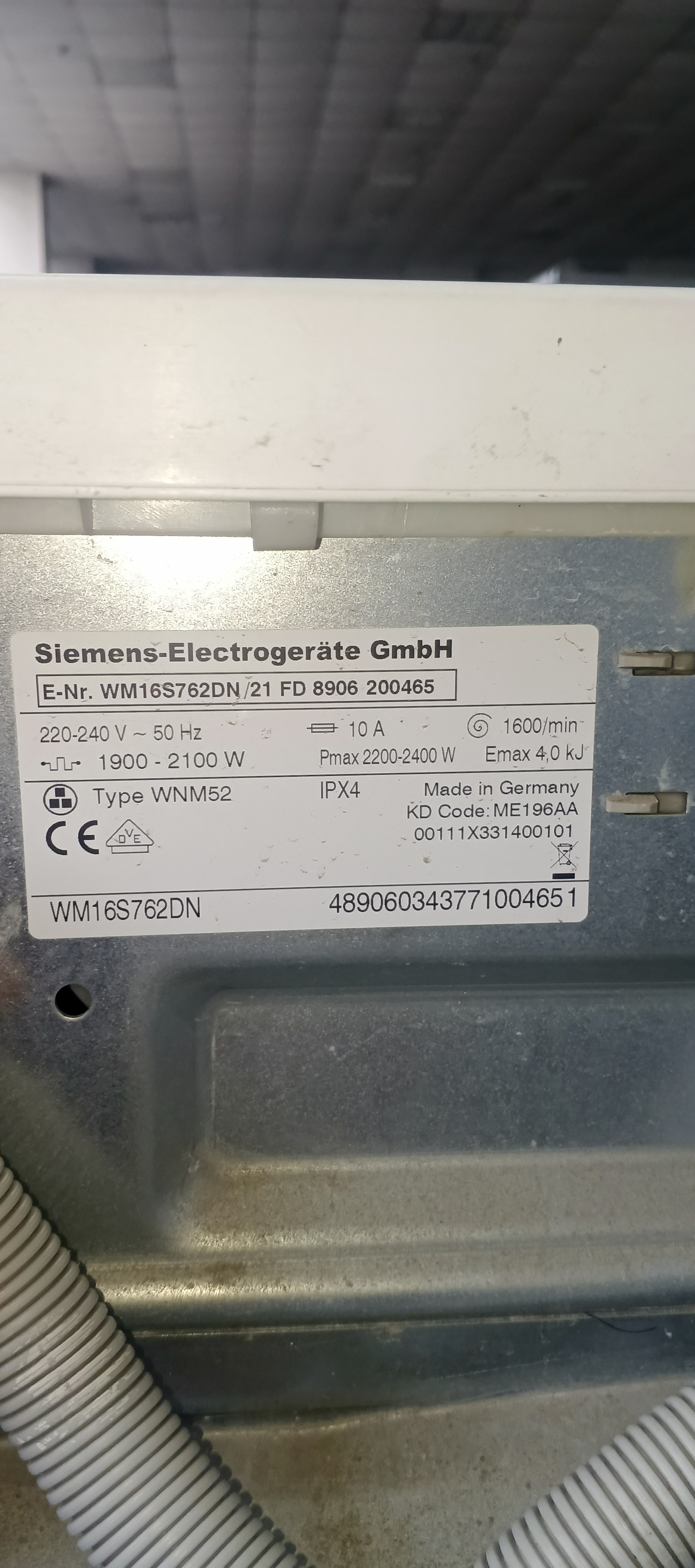 Пральна машина Siemens WM16S762DN