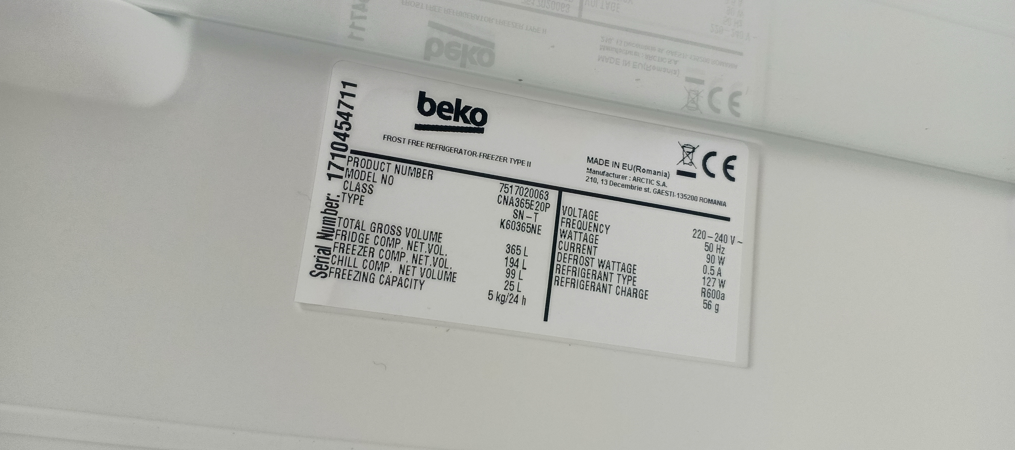 Холодильник beko