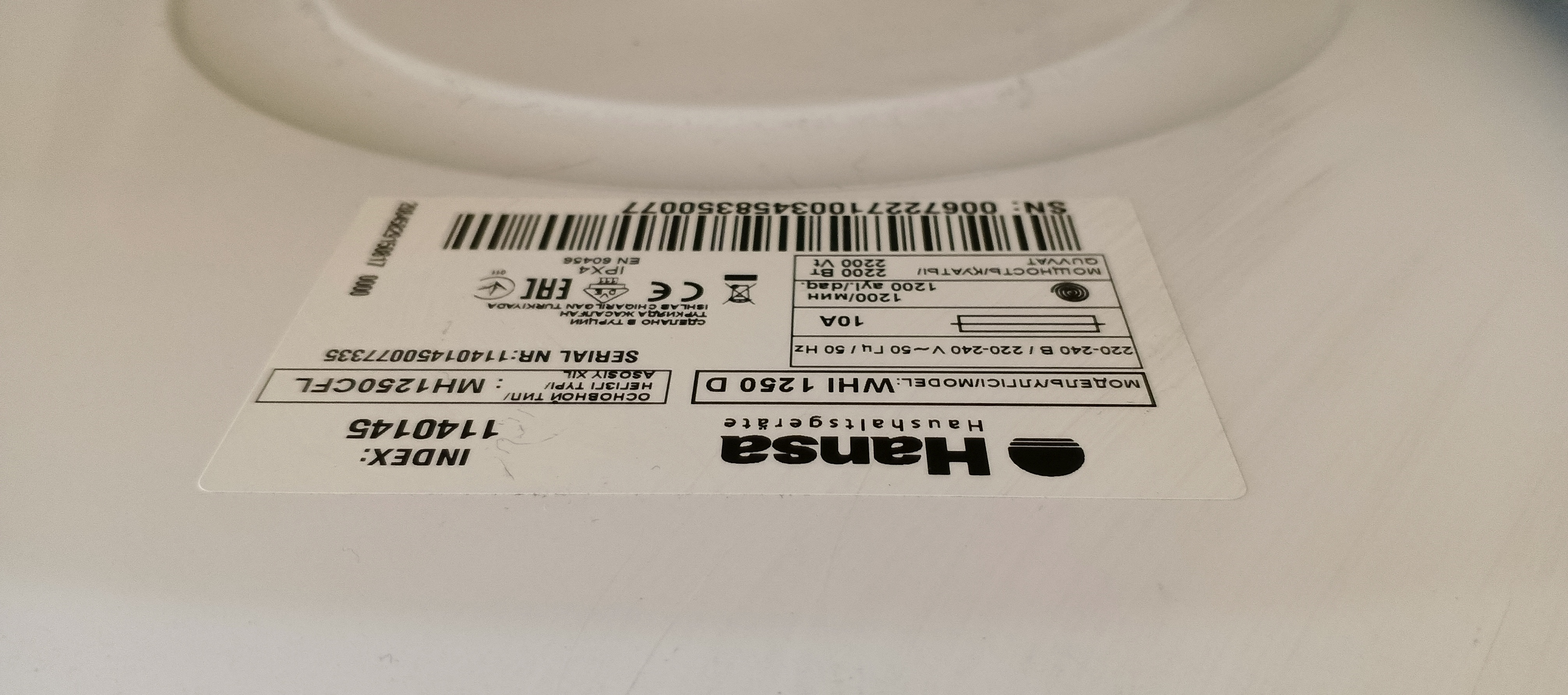 Пральна машинка Hansa WHI 1250 D