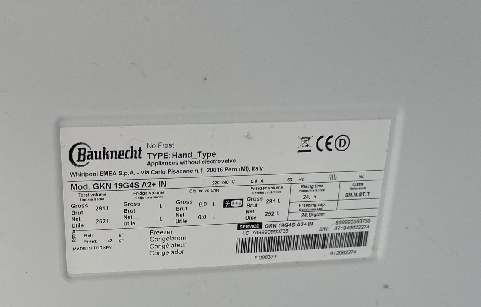Морозильна камера Bauknecht GKN 19G4S A2+ IN