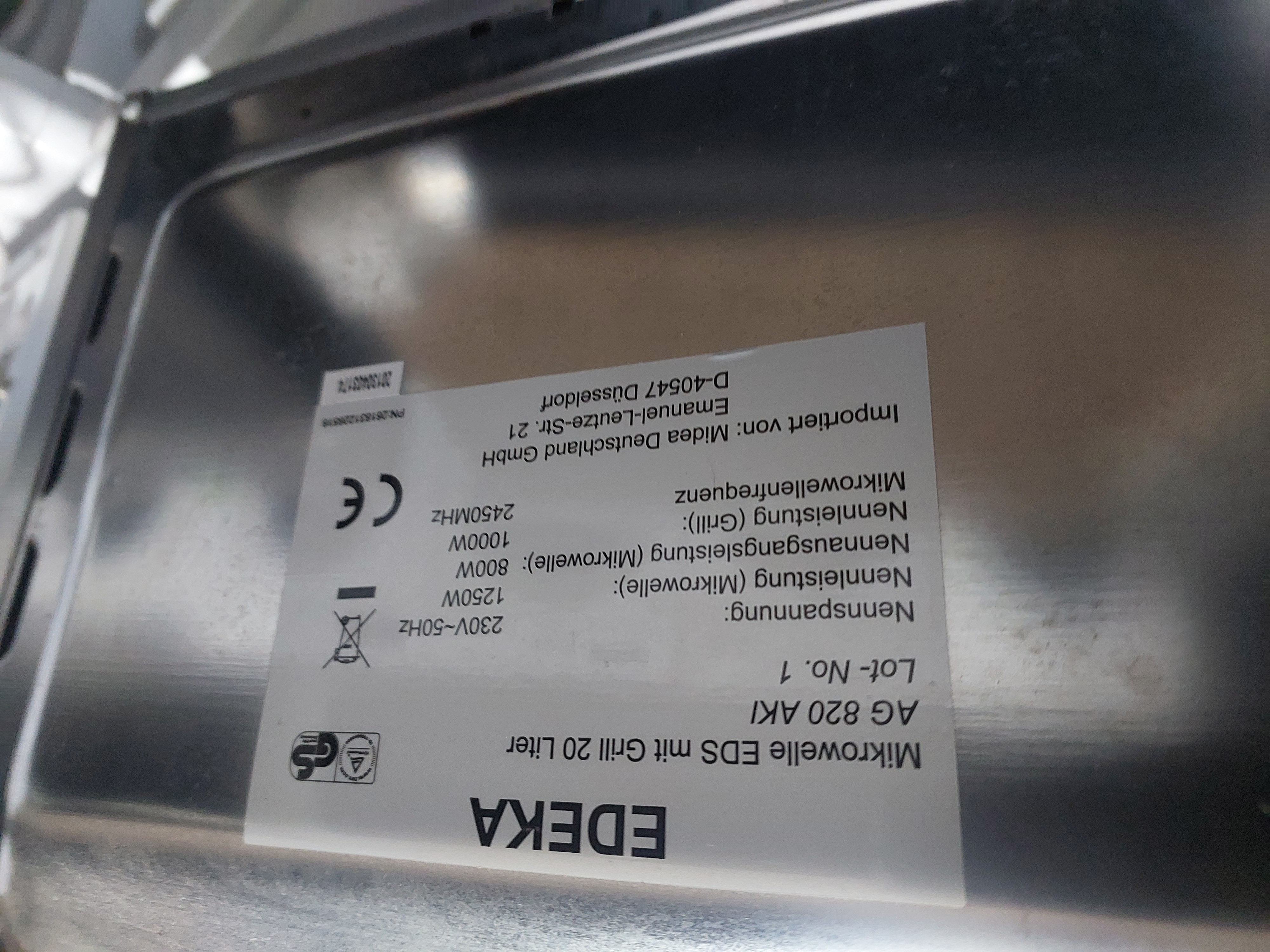Мікрохвильова піч Edeka AG 820 AKI — Edeka, б/у, Львів